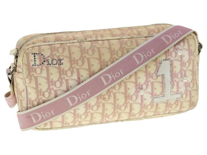 Bolso de hombro Christian Dior Trotter Canvas rosa Auth ar7385 Lienzo  ref.634048