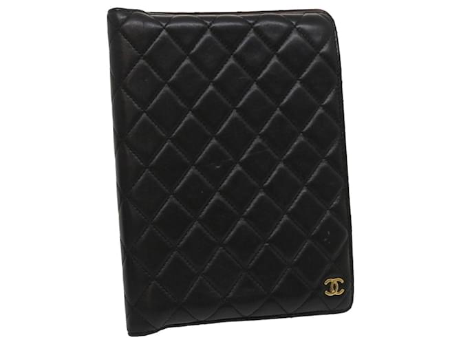 CHANEL Matelasse Day Planner Cover Lamb Skin Black CC Auth am2486ga Leather  ref.634063
