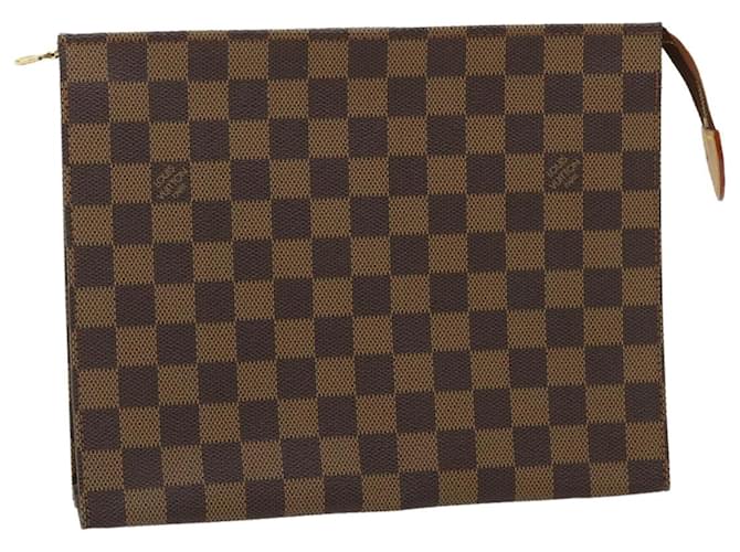 LOUIS VUITTON Damier Ebene Poche Toilette 26 Tasca N47543 LV Auth em2487g  ref.634065