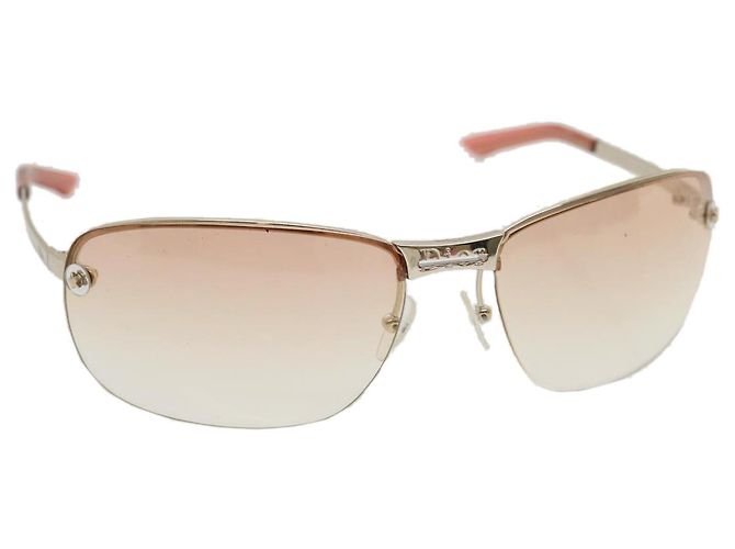 Christian Dior Occhiali da sole Argento Rosa Auth am2513g