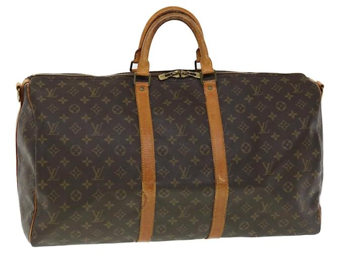 Louis Vuitton Monogram Keepall Bandouliere55 Boston Bag M41414 LV Auth yk4881 Cloth  ref.634111