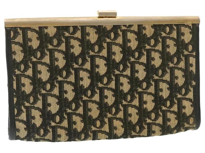 Christian Dior Trotter Canvas Clutch Bag Navy Brown Auth am2213g Navy blue Cloth  ref.634196