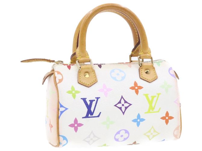 LOUIS VUITTON Monogramm Mehrfarbige Mini Speedy Handtasche Weiß M.92645 Auth bin224G