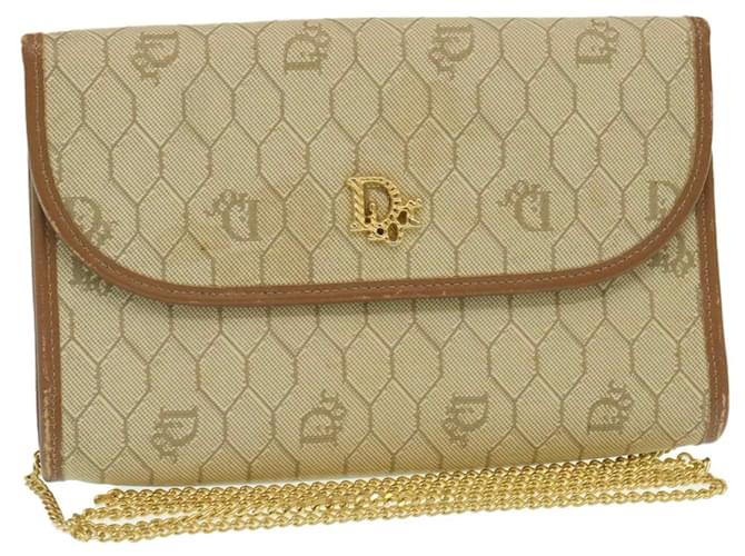 Bolsa tiracolo Christian Dior Honeycomb de lona bege Auth am2250g  ref.634221