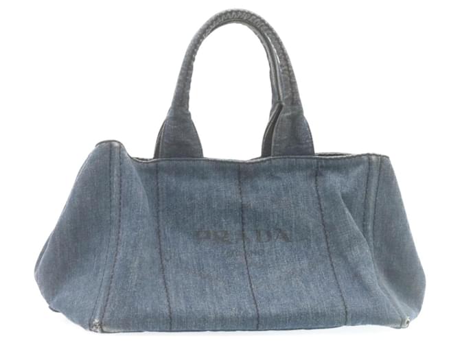 PRADA Denim Canapa Tote Bag Canvas Blue Auth am2135g Cloth  ref.634307
