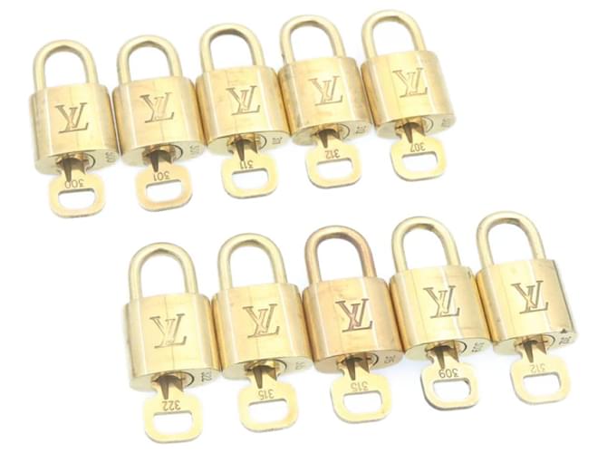 Lucchetto Louis Vuitton 10imposta Gold Tone LV Auth am2161g Metallo  ref.634318