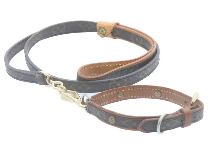 LOUIS VUITTON Monogram Leash Baxter Collier Baxter Dog Leash LV Auth am2166g