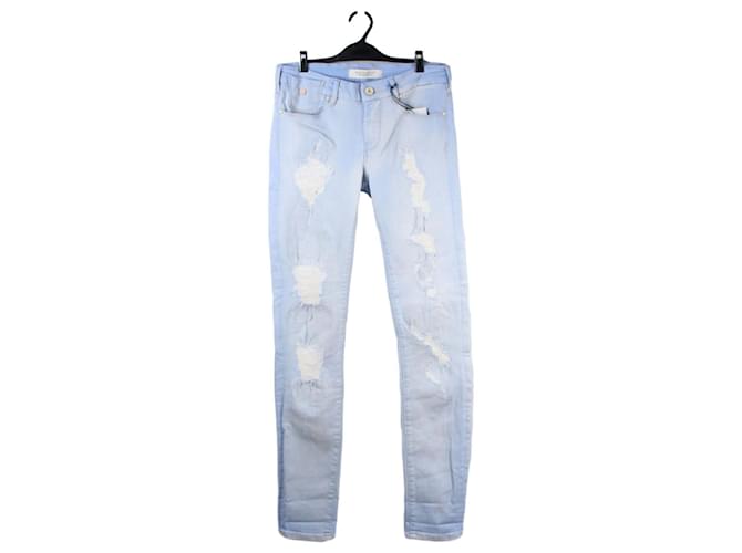 Maison Scotch Jeans effetto strappato Blu Blu chiaro Cotone Poliestere Elastan  ref.634452