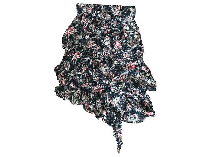 Isabel Marant Etoile falda estampada asimétrica Negro Roja Multicolor
