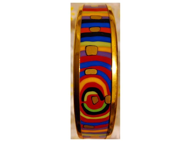 Chic Frey Wille bracelet in HERMÈS style Multiple colors Metal Gold Ceramic  ref.634472