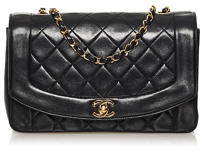 Chanel Black Diana Leather  ref.634503