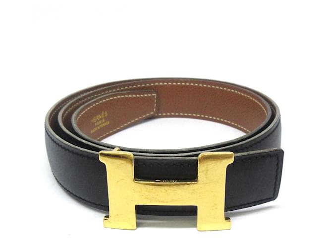 Hermès hermes H Cuir Noir  ref.634718