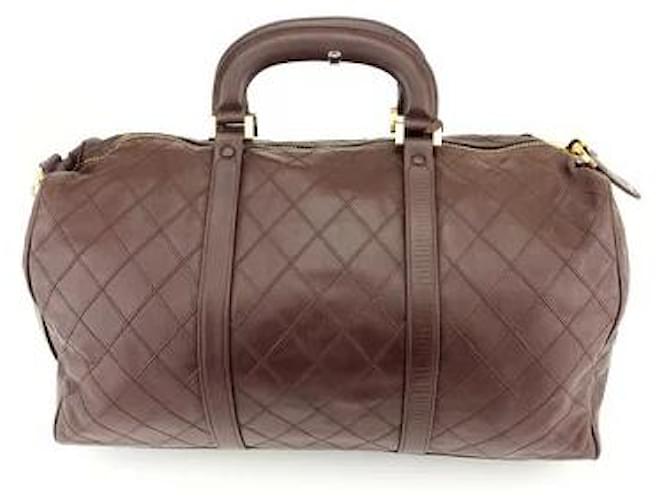 *Boston Bag Travel Bag Braun Bicolore Chanel Marron  ref.634839
