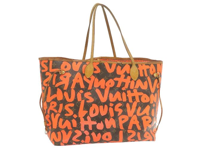 LOUIS VUITTON Monogramm Graffiti Neverfull GM Tote Bag M93702 LV Auth am639G