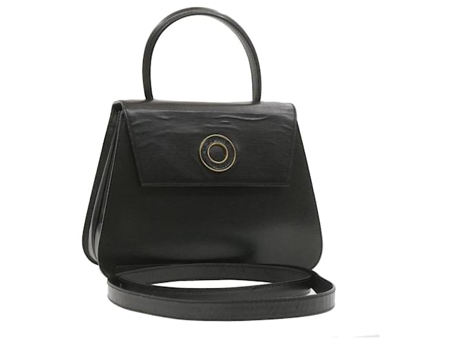 Céline CELINE Hand Bag Leather 2way Black Auth am376g  ref.635013