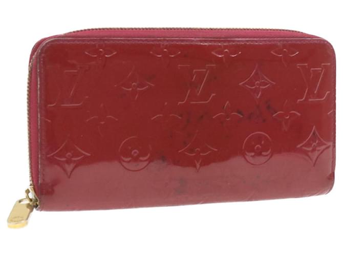 LOUIS VUITTON Monogram Vernis Zippy Wallet Long Wallet Red M91597 LV Auth am422g Patent leather  ref.635023
