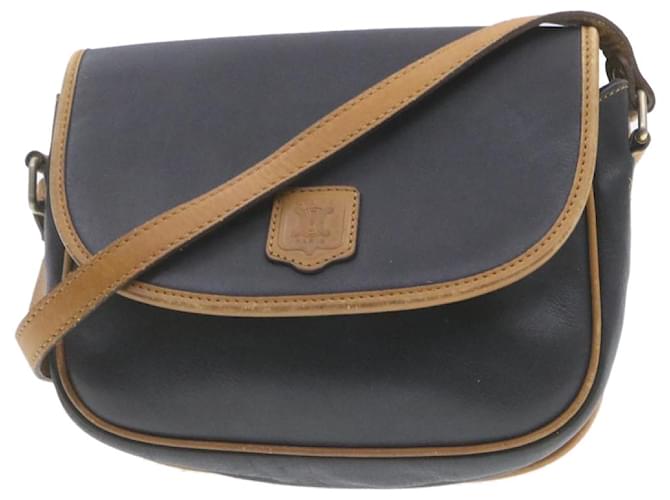 Céline CELINE Shoulder Bag Leather Black Auth am425g  ref.635026