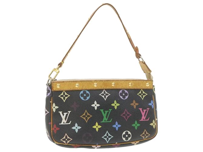 LOUIS VUITTON Multicolor Pochette Accessoires Pouch Black M92648 LV Auth am715g  ref.635045