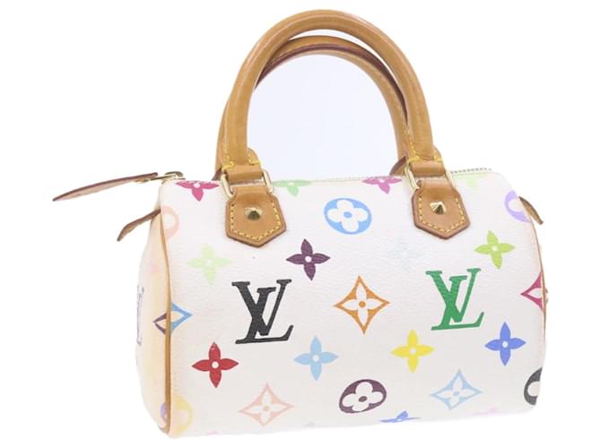 LOUIS VUITTON Mini borsa a mano Speedy multicolore con monogramma Bianco M92645 Aut907g  ref.635095