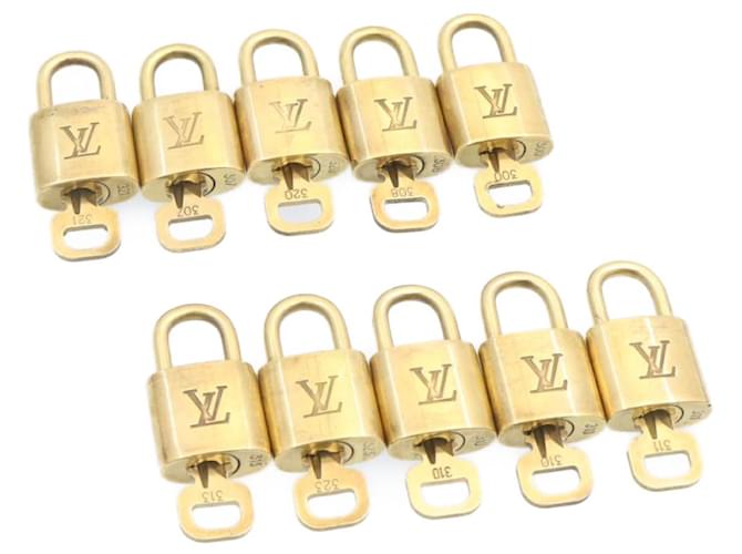 Louis Vuitton Vorhängeschloss 10Set Gold Tone LV Auth am831G Metall  ref.635106
