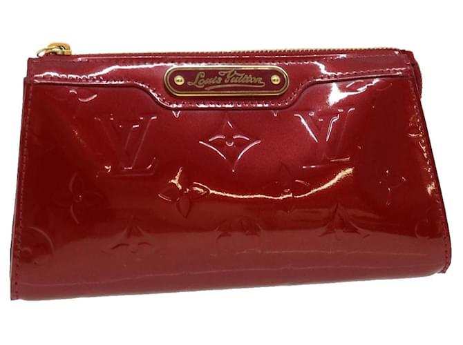 LOUIS VUITTON M91430 Vernis Trousse cosmetics Pouch Red Bag Monogram Used