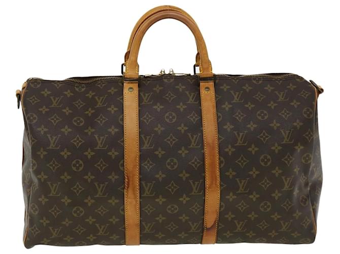 Louis Vuitton Keepall 50 Castaño Lienzo  ref.635513