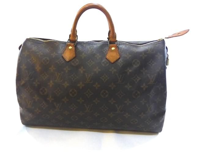 Louis Vuitton Speedy 40 Monogram Brown Leather  ref.635517