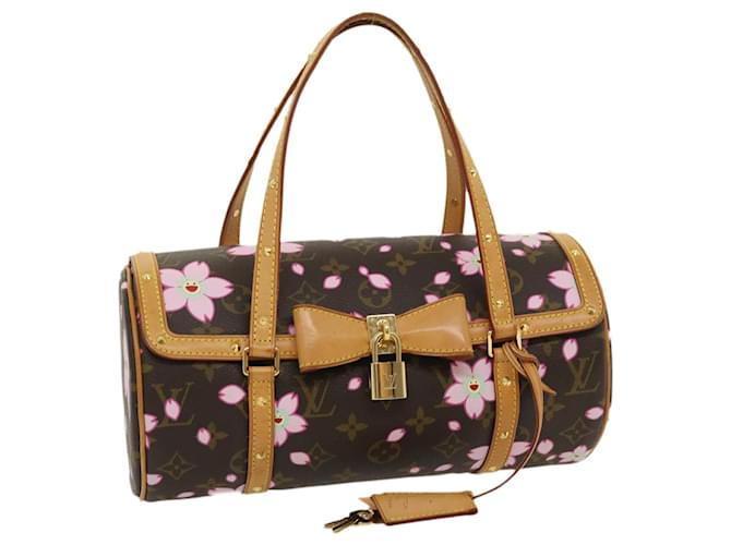 LOUIS VUITTON Monogram Cherry Blossom Papillon Hand Bag Brown M92009 Auth rt023a Cloth  ref.635581