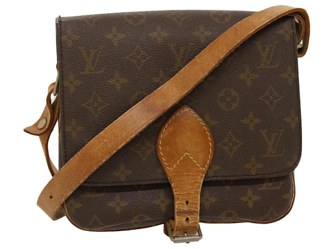 LOUIS VUITTON Monogramm Cartouchiere MM Umhängetasche M.51253 LV Auth rz283 Leinwand  ref.635592