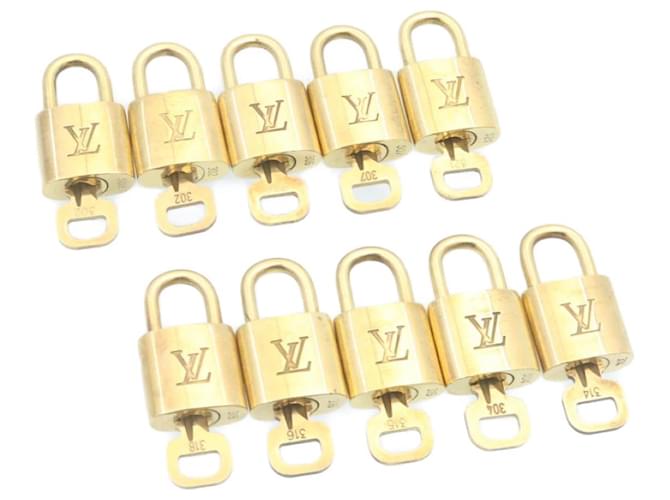 Louis Vuitton padlock 10set Gold Tone LV Auth nh278 Metal  ref.635745