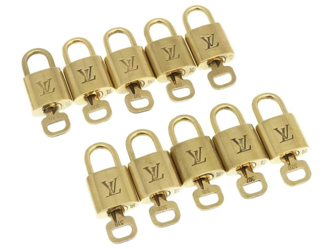 Louis Vuitton Vorhängeschloss 10Set Gold Tone LV Auth nh495 Metall  ref.635750