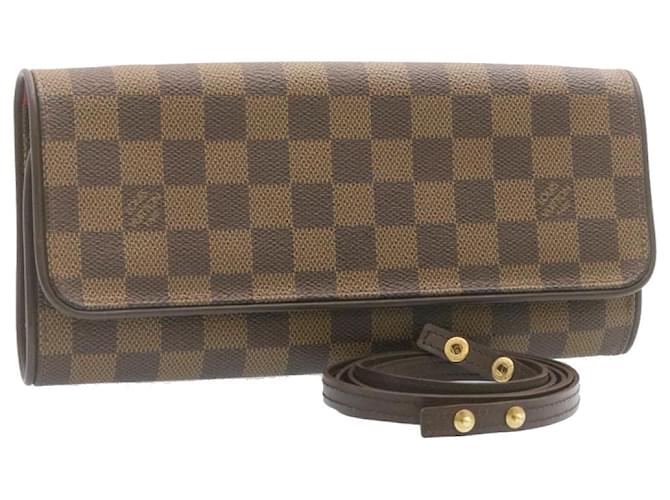 LOUIS VUITTON Damier Ebene Pochette Twin GM Schultertasche N51851 LV Auth 24679BEIM  ref.635808