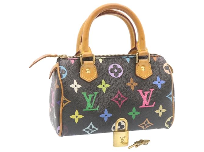 LOUIS VUITTON Monogram Multicolor Mini Speedy Hand Bag Black M92644 auth 25204a  ref.635821