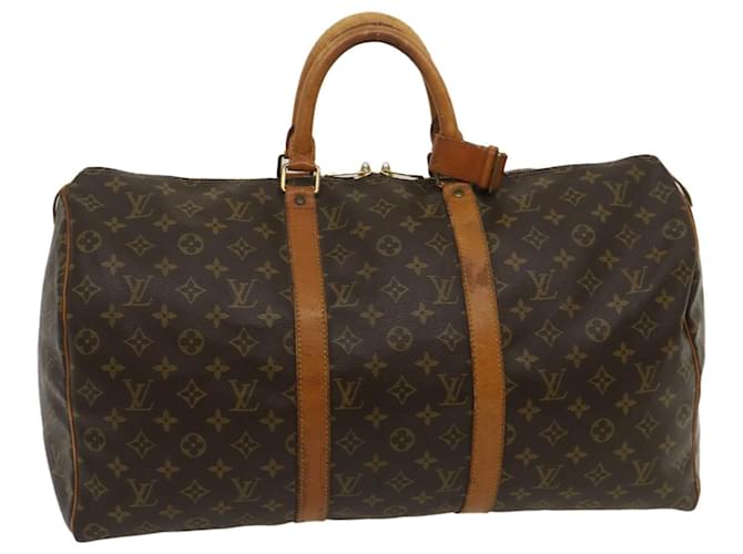 Louis Vuitton Monogram Keepall 50 Boston Bag M41426 LV Auth yk4184 Cloth  ref.635901