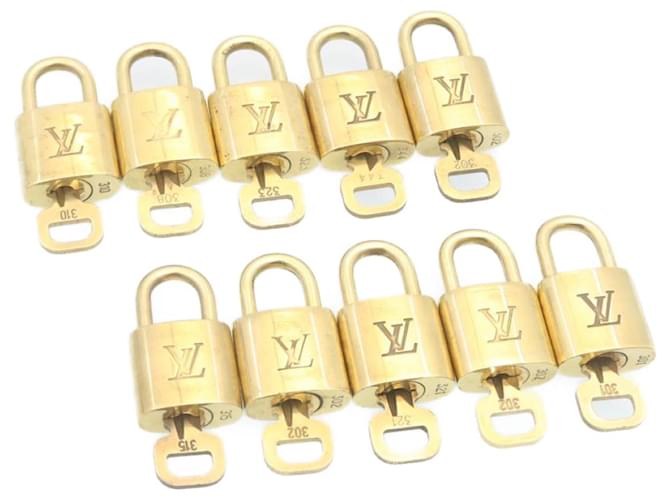 Louis Vuitton padlock 10Set Gold Tone LV Auth 28846 Metal  ref.635936