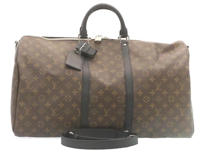 LOUIS VUITTON Monogram Macassar Keepall Bandoulière 55 M56714 auth 28882A Toile Monogramme  ref.635941