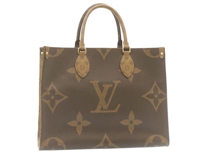 LOUIS VUITTON Monogram Reverse Giant On The Go MM Tote Bag M45321 Auth LV 29088A Toile Monogramme  ref.635972