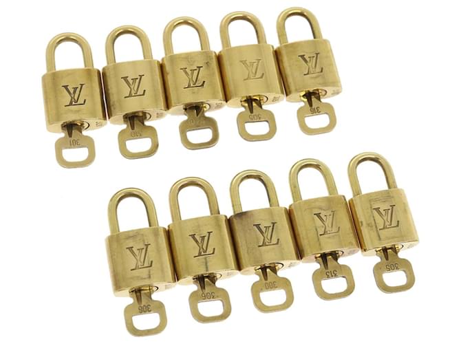 Lucchetto Louis Vuitton 10set Gold Tone LV Auth jk1747 Metallo  ref.636011