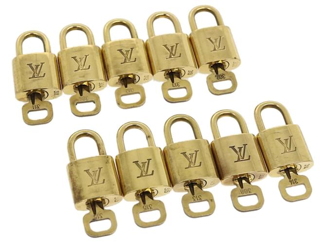 Louis Vuitton Vorhängeschloss 10Set Gold Tone LV Auth jk1811 Metall  ref.636013
