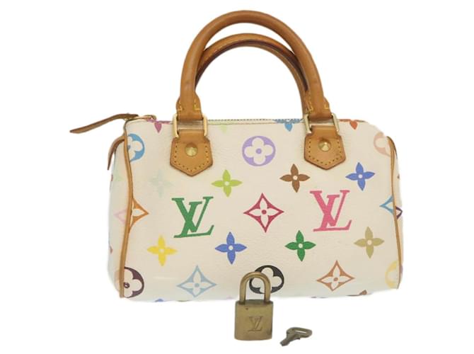 LOUIS VUITTON Mini borsa a mano Speedy multicolore con monogramma Bianco M92645 Aut992  ref.636158