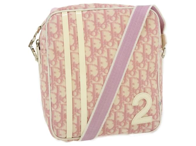 Christian Dior Trotter Canvas Shoulder Bag Pink Auth rd2419  ref.636174