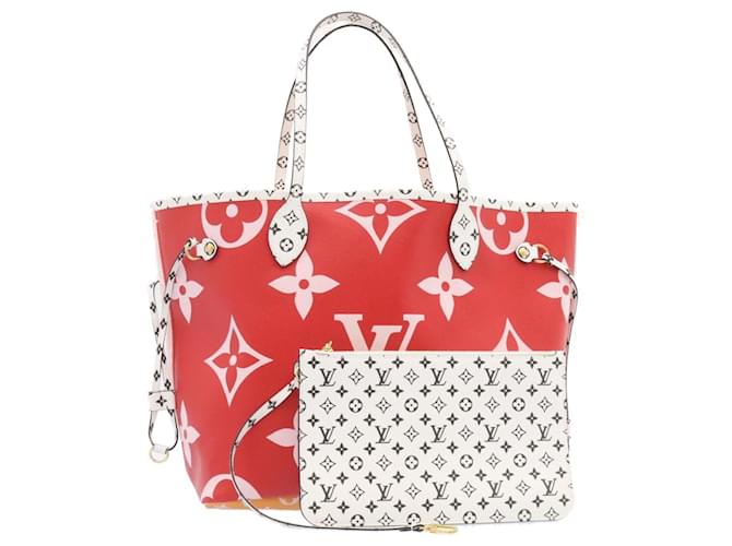 LOUIS VUITTON Monogram Giant Neverfull MM Tote Bag Rose Rouge M44567 auth 26828A Toile  ref.636240