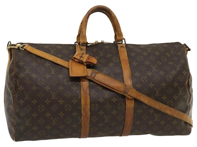 Louis Vuitton Monogram Keepall Bandouliere55 Boston Bag M41414 LV Auth jk1278 Cloth  ref.636371