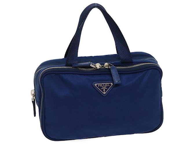 PRADA Pouch Hand Bag Nylon Blue Auth cl024  ref.636423