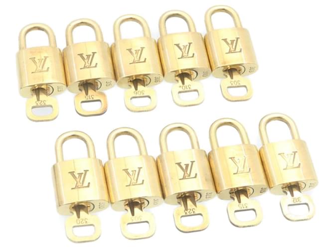 Cadeado Louis Vuitton 10Definir a autenticação LV do tom dourado 28369 Metal  ref.636477