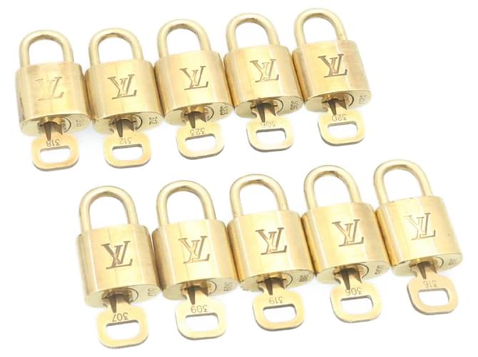 Louis Vuitton padlock 10Set Gold Tone LV Auth 28370 Metal  ref.636478