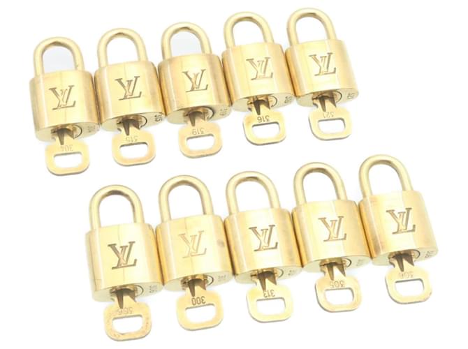 Louis Vuitton padlock 10Set Gold Tone LV Auth 28371 Metal  ref.636479