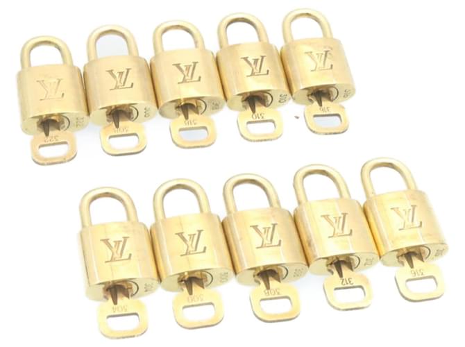 Cadeado Louis Vuitton 10Definir a autenticação LV do tom dourado 28373 Metal  ref.636480