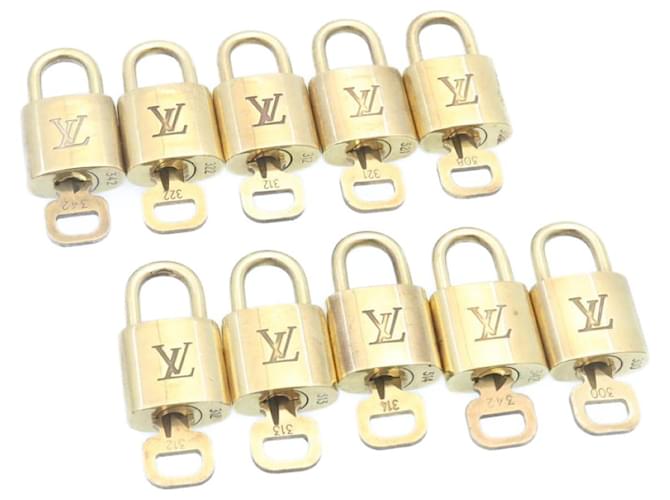 Louis Vuitton padlock 10Set Gold Tone LV Auth 28572 Metal  ref.636491