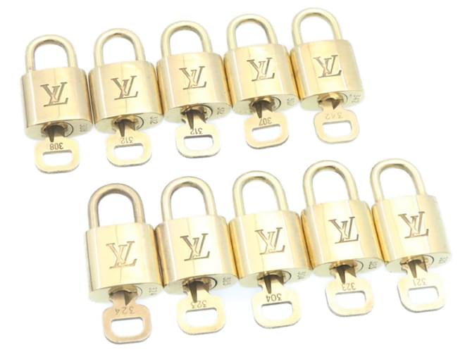 Louis Vuitton padlock 10Set Gold Tone LV Auth 28573 Metal  ref.636492